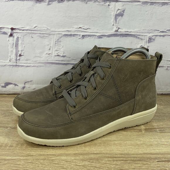 Vionic Shawna Taupe Weather Resistant Ankle Boot Size 7 Lace Up Comfort Side Zip - Picture 1 of 9
